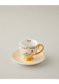 Resim English Home Dipsy New Bone China 4 Parça 2 Kişilik Kahve Fincan Takımı 100 Ml Hardal Hardal 