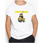 Resim Minions Team Beyaz Çocuk Tişört Beyaz 