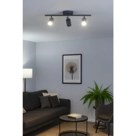 Resim Spoti 3'lü Antrasit Renk (Beyaz Işık) Modern Tasarım Salon - Mutfak - Banyo Spot Ledli Sıralı Avize 