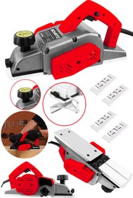 Resim Schatz 800W Sjs Metal Şanzıman Bakır Sargı Motor Çift Bıçaklı Planya Rende Makinesi Kırmızı + 4 Uç 