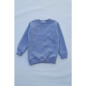 Resim The Wert Unisex Gri Basic Içi Polarlı Örme Kalın Sweatshirt 