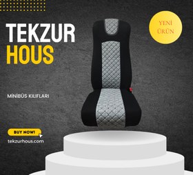 Resim Minibüs Geçme Kılıflar (Universal) - Gri / 15 Yolcu + 1 Şoför = 16 Koltuk (15+1) 