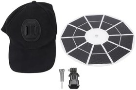Resim Güneş Paneli Şapka Beyzbol Kapağı 20W Yüksek Verimli Çift USB Şarj Taşınabilir Güneş Şarj Cihazı Açık Kamp Yürüyüşü Balıkçılık Abs Monokristalin Silikon 25.3cm 
