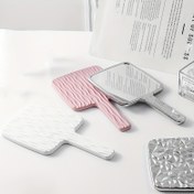 Resim 1 adet Şık Kalp Şeklinde Yüksek Çözünürlüklü Elde Taşınabilir Kirpik Aynası - Taşınabilir, Kaymaz Tutma Sapı ve Dokulu Rahat Sap, Makyaj Uygulaması & Güzellik Rutini İçin İdeal - Kadınlar İçin Mükemmel Hediye 