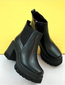 Resim Park Moda Kalın Topuklu Platform Kadın Postal Bot Siyah Siyah 