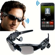 Resim 2'si 1 Arada Kablosuz Gözlük Kulaklık Mikrofon ve USB Şarj ile - Şık Siyah Stereo Kulaklıklar Müzik ve Aramalar için, Unisex Moda Gözlükler, Arama Cevaplama Gözlükleri | Modern Kulaklık | Dayanıklı Kask 
