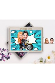 Resim Bk Gift Kişiye Özel Sevgililer Karikatürlü 1000 Parça Profesyonel Puzzle-17 