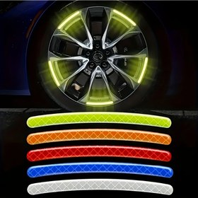 Resim 20 Yansıtıcı Jant Çıkartması - Lastik Tellerini Aydınlatır, Güvenliği Artırır, Arabalar, Motosikletler ve Bisikletler İçin Uygun, Dayanıklı PVC Malzeme, Parlak Yüzey, Kendinden Yapışkanlı, Sol Taraf Yerleşimi, Bisiklet Aksesuarları | Reflektif Etiketler | Uzun Ömürlü PVC, Bisiklet 