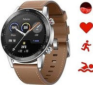 Resim HONOR MagicWatch 2 Erkekler için 46mm Akıllı Saat Bluetooth Kalp Hızı Monitörü ve Stres Monitörü, Spo2, 14 Gün Bekleme, GPS, Kahverengi 