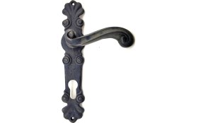 Resim Skygo Antika Tarz Dekoratif Pirinç Okyanus Banyo Kapı Kolu - 230x46 mm, Oksit 