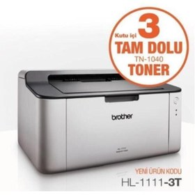 Resim Brother Hl-1111-3t Mono Lazer A4 Mono Usb Yazıcı 3 Tam Dolu Toner 