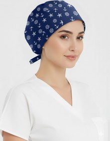 Resim ÇİZGİ MEDİKAL Çapa Desenli Bone (Cotton Likra Kumaş) 