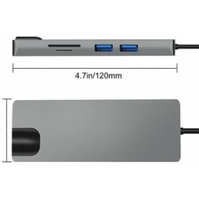 Resim Daytona FC09 Macbook Uyumlu Type-C To 4K 1080P Hd HDMI Ethernet RJ45 Pd Sd Kart 2* USB 3.0 VGA 8ın1 Çevirici Hub Adaptör 