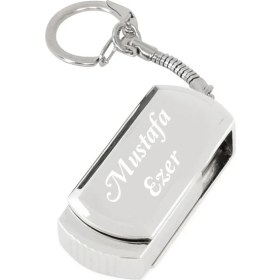 Resim Sedef Silver Kişiye Özel Anahtarlık Zincirli Halkalı Hediyelik Kutulu Isimli USB Flash Bellek 32 GB 