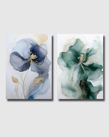 Resim Çerçevesiz Poster 2 Adet Çiçek Desen Temalı Dijital Baskılı Çerçeve, Tablo İçin Poster 