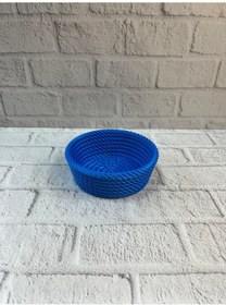 Resim Yuvarlak Çerezlik Lacivert Salon Ve Masa Üstü Sunum Kasesi 