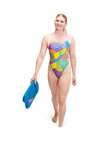 Resim Speedo Lov Dıgı Vbk Kadın Yüzücü Mayosu Sarı-mavi Sarı-mavi 