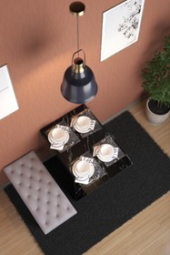 Resim moka park avm Mokapark Katlanır Raylı Mutfak Balkon Masa Dekoratif Tek Tabure Ayaklı Duvara Monte Alya Siyah 