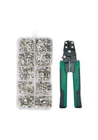 Resim Moveevo 320 Adet Metal Soğuk Presli Terminale Seti: 10 Farklı Tip Ot/ut Çatal Ve Dairesel Uçlar, Sarım Aleti İle Depolama Kutusu 