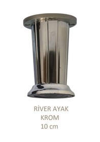 Resim River Ayak, Plastik Mobilya Ayağı, 10 Cm, Vidalar Dahil, Krom Krom 
