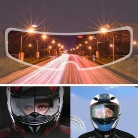 Resim BUFFER® Buğu Önleyici Motosiklet Kaskı Vizörü Su Geçirmez Dayanıklı Çizik Koruma Lens Filmi 