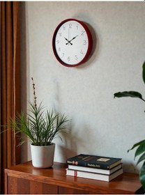 Resim 36 Cm Standart Kırmızı Duvar Saati Çok Renkli 