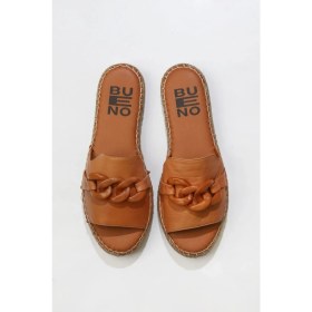 Resim Bueno Shoes Taba Deri Kadın Düz Terlik 