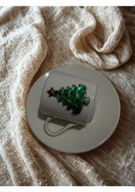 Resim Rüwüzel Yılbaşı Özel Tasarım Kahve Fincanı &yılbaşı Ağacı Jel Mum Seti Beyaz - Yeşil 