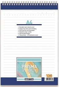 Resim Prisma Spiralli Karton Kapak Kareli Bloknot A4 100 Yaprak 1377 Std 