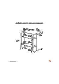 Resim Modilayn C Yan Sehpa Geniş Boy Tekerlekli Çalışma, Atıştırmalık, Yemek, Laptop Sehpası Abanoz Ahşap 