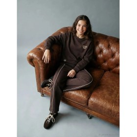 Resim LC Waikiki Lcw Kids Mürdüm Bisiklet Yaka Kız Çocuk Kalın Sweatshirt ve Eşofman Altı 
