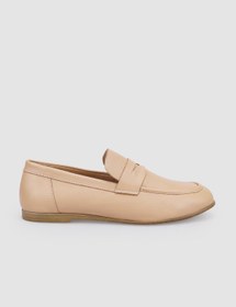 Resim Cabani Sanetta %100 Hakiki Deri Bej Kadın Loafer 