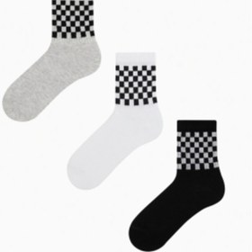 Resim MEM SOCKS Unisex Çocuk Siyah 3'lü Çorabı 