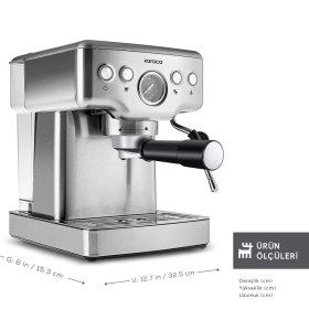 Resim Karaca Coffee Art 1353 Süt Köpürtücülü 20 Bar Basınçlı Espresso, Latte Cappuccino Americano Makinesi 