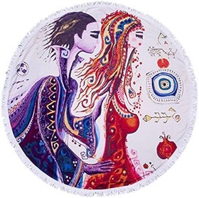 Resim Biggdesign Aşk Yuvarlak Plaj Havlusu 