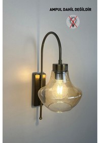 Resim Melk Bal Rengi Cam Aplik Duvar Lambası Modern Otel Cafe Vintage Salon Yatak Odası Merdiven Retro Bal 