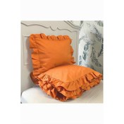 Resim Turuncu fırfırlı çift kişilik nevresim takımı 