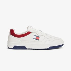 Resim Tommy Hilfiger Jeans Cupsole Leather Erkek Beyaz Spor Ayakkabı 