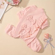 Resim 1 adet Babany Bebe Köpek Kış Sıcaklığı Polar Pet Bodysuit, Yumuşak Rahat Günlük Kıyafet Küçükten Orta Boya Köpekler İçin, Sonbahar ve Kış İçin Polyester Örgü Kazak 