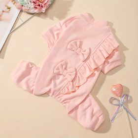 Resim 1 adet Babany Bebe Köpek Kış Sıcaklığı Polar Pet Bodysuit, Yumuşak Rahat Günlük Kıyafet Küçükten Orta Boya Köpekler İçin, Sonbahar ve Kış İçin Polyester Örgü Kazak 