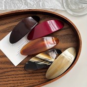 Resim 2 adet Minimalist Asetat Oval Saç Tokası ile Yay - Kadınlar için Çok Yönlü Düşük Kuyruk Tutucuları, Yeni Stil Saç Aksesuarları 