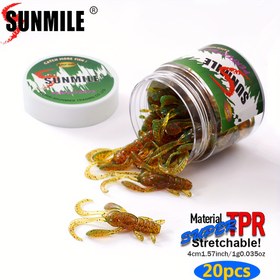 Resim SUNMILE 20 adet 1.57 inç Karides Lezzetli Yumuşak Yem, Yüzen Karides, TPE Malzeme Salyangoz İmитиş Yapay Yem, Tatlı ve Tuzlu Suyun Uzun Mesafe Atma Balıkçılığı için Uygun 