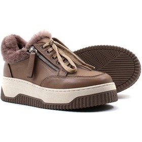 Resim Hakiki Deri Kürklü Kadın Casual Ayakkabı 142kza15 001 