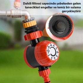 Resim Sunup SN-29309 Mekanik Bahçe Musluk Sulama Zamanlayıcısı 120 Dakika Hassas Ayarlı Manuel Kontrol 