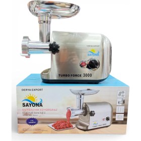 Resim Sayona Turbo Force 3000 Et Kıyma Makinesi MG-3000D Güçlü Motor Metal Dişli Ev Tipi Kıyma Makinesi 