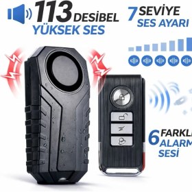 Resim Multizone Uzaktan Kumandalı Bisiklet Motosiklet Alarmı Güvenlik Sistemi Su Geçirmez Sos Fonksiyon 