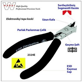 Resim Weber 2324e Elektronikçi Tepe Keski Esd Sap - 120 MM 