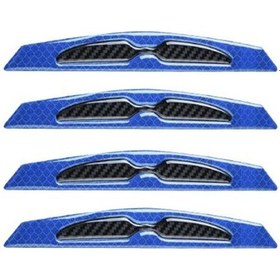 Resim Mavi Su Geçirmez Yansıtıcı Etiket Mükemmel Kendinden Yapışkanlı Gece Sürüş Güvenliği Tampon mobil Aksesuarları 4 Adet Çizilmeye Karşı Koruyucu 