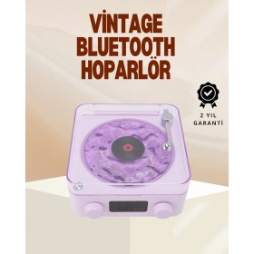 Resim Retro Pikap Hoparlör – Şarjlı Kablosuz Projektör ve Gece Lambası 