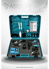 Resim Assur ASR1029 21V Çift Akü 6 Başlıklı Set Mavi 